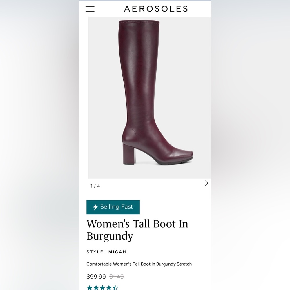 Aerosols Burgundy Boots. Size 10.5. Just Purchased.